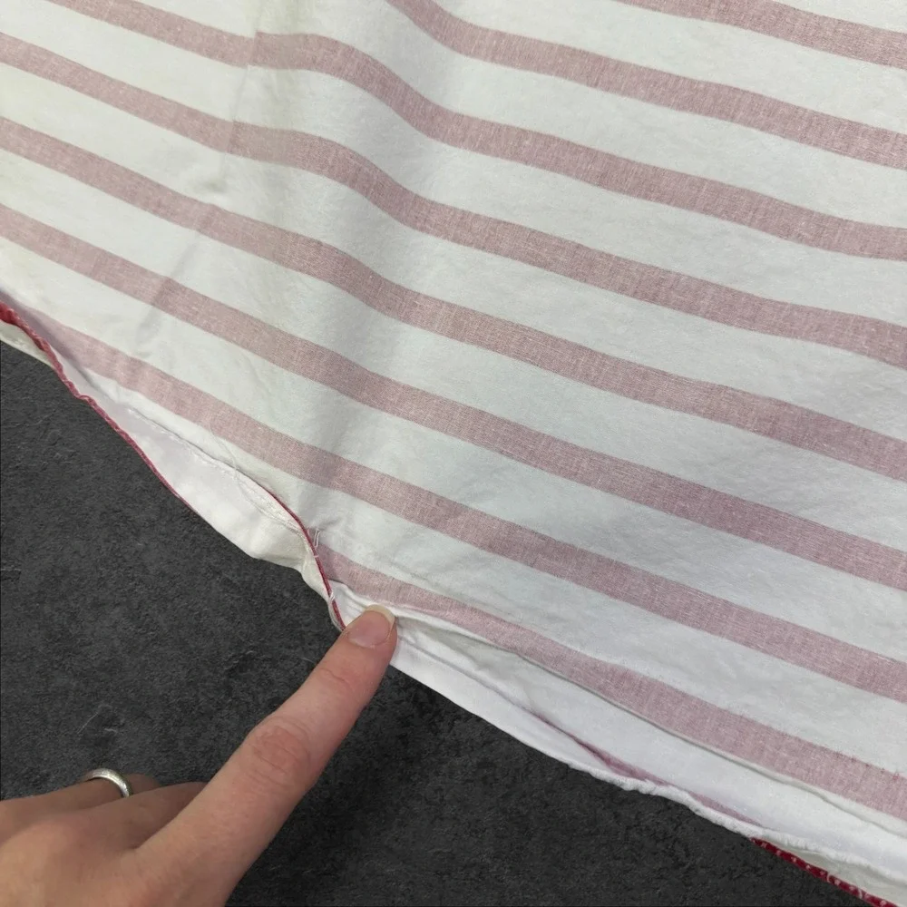 Lauren Ralph Lauren Vintage Twin Sheet Set Red White Stripe 100% Cotton 3pc